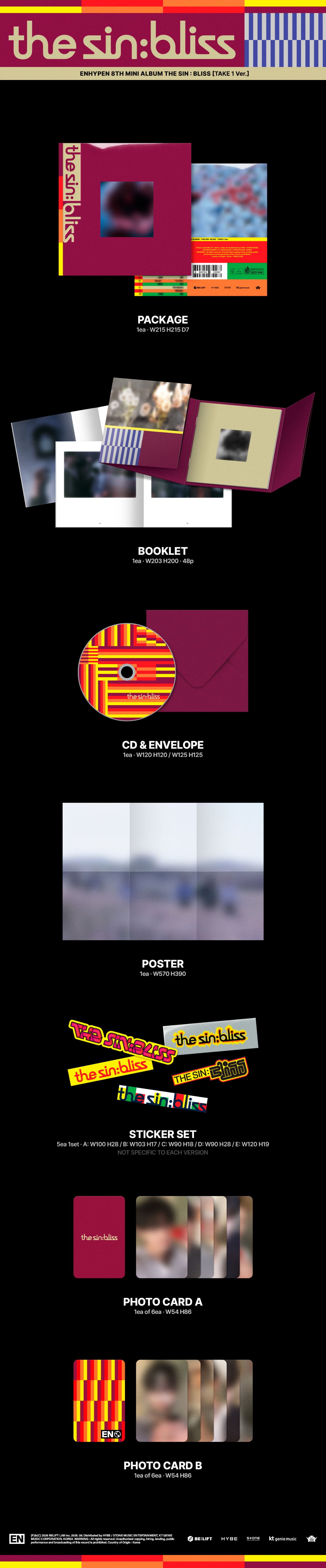 ENHYPEN - THE SIN : BLISS 8th Mini Album (ENGENE ver.) K-pop Album