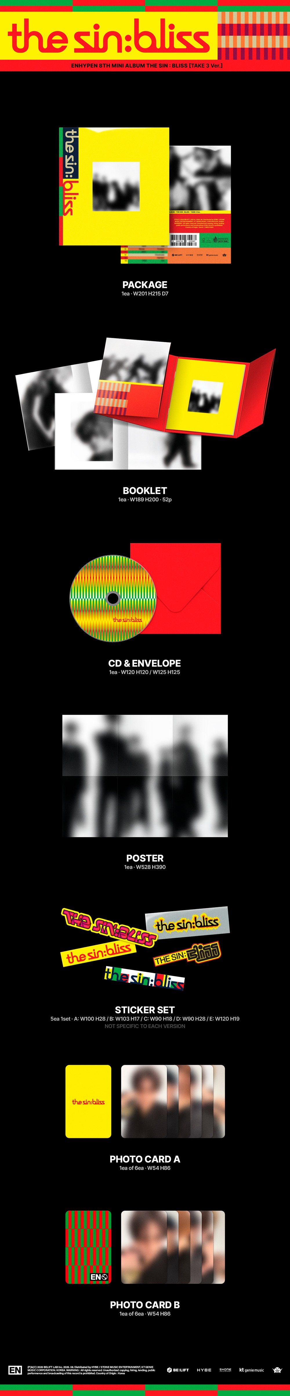 ENHYPEN - THE SIN : BLISS 8th Mini Album (ENGENE ver.) K-pop Album