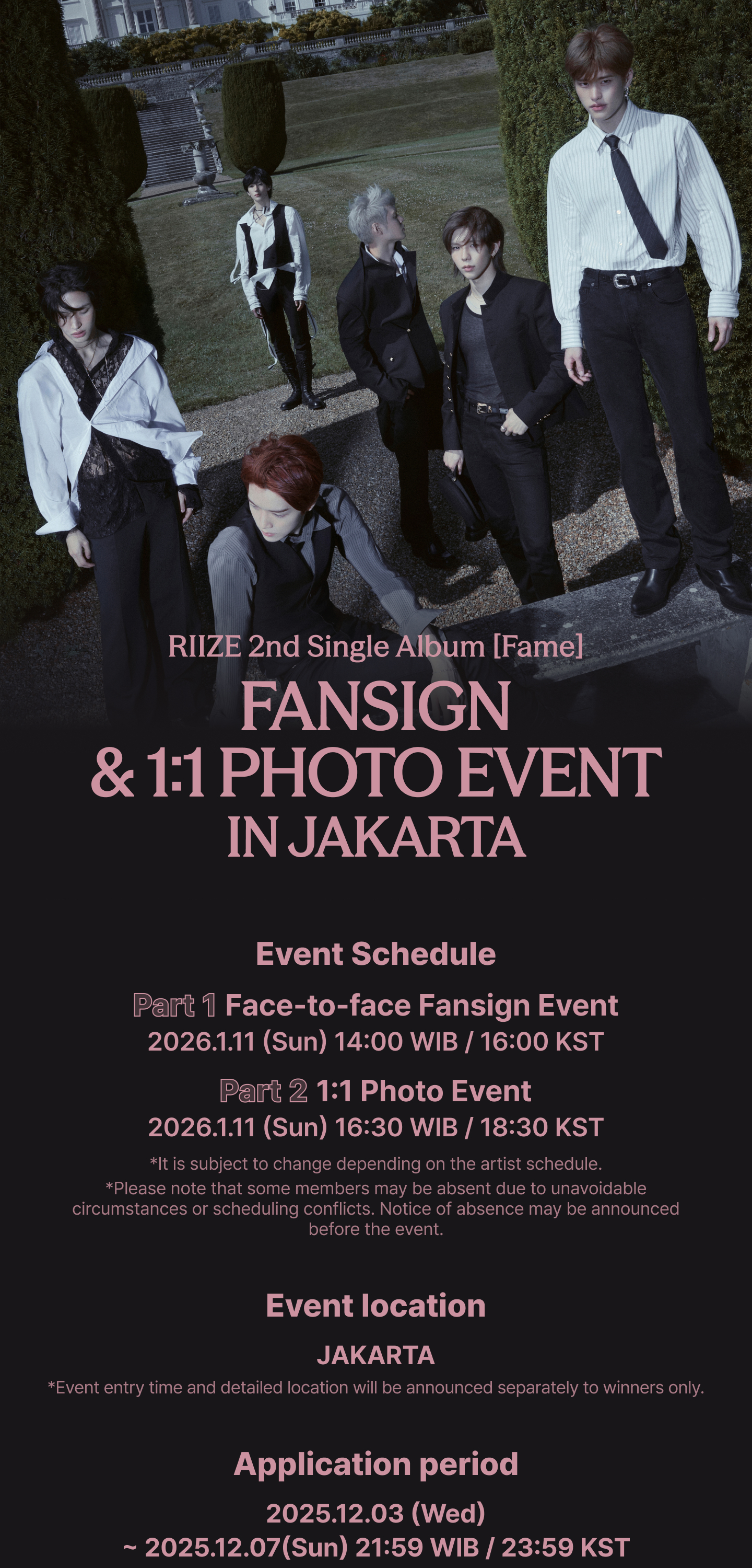 RIIZE 2nd Single Album [Fame] FANSIGN&PHOTO EVENT IN JAKARTA